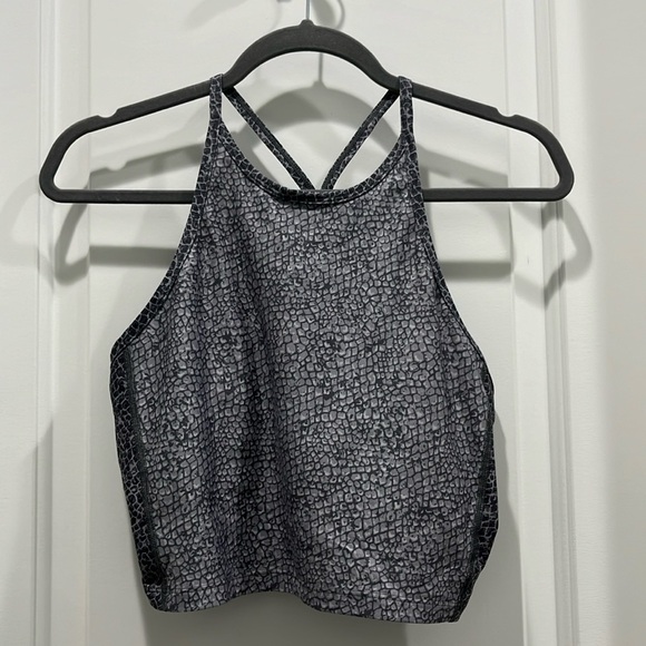 Summersalt The High Neck Midi Sports Bra Tank in Snake Print Gray Sz 14 - Picture 2 of 8